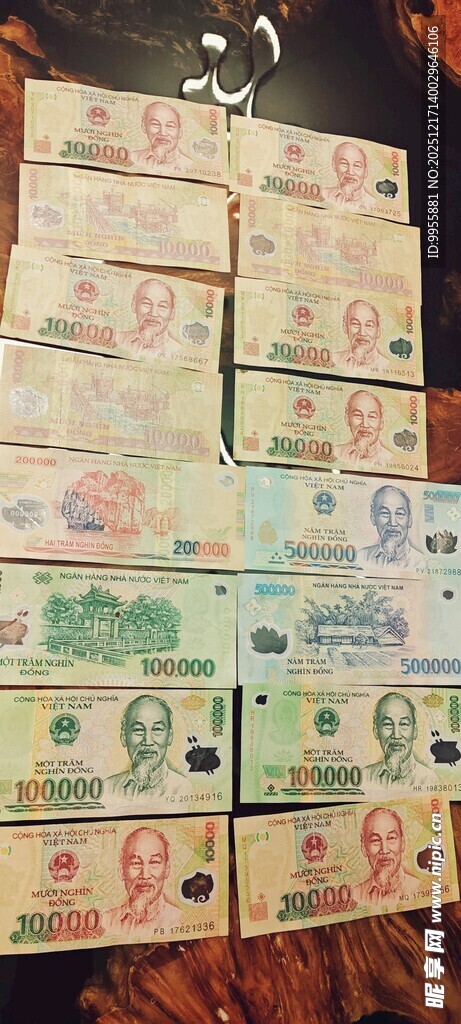 越南货币越南盾展示
