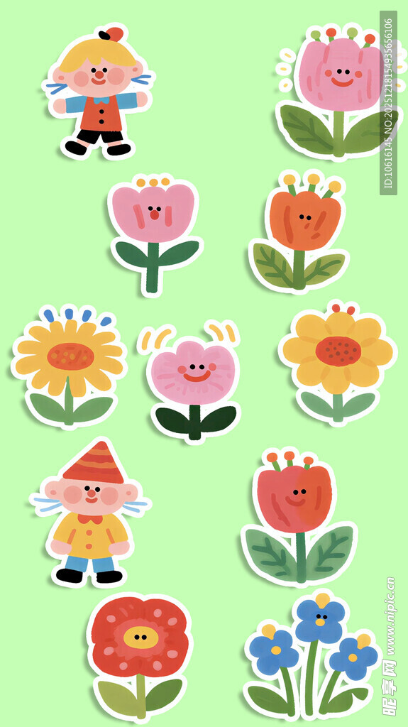 花卉小矮人图案