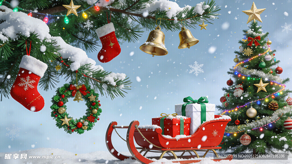 圣诞装饰场景 温馨节日氛围