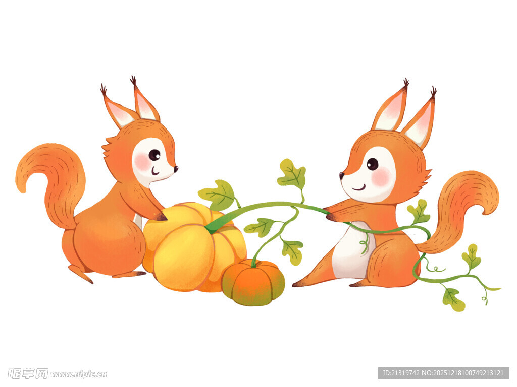 秋天松鼠插画