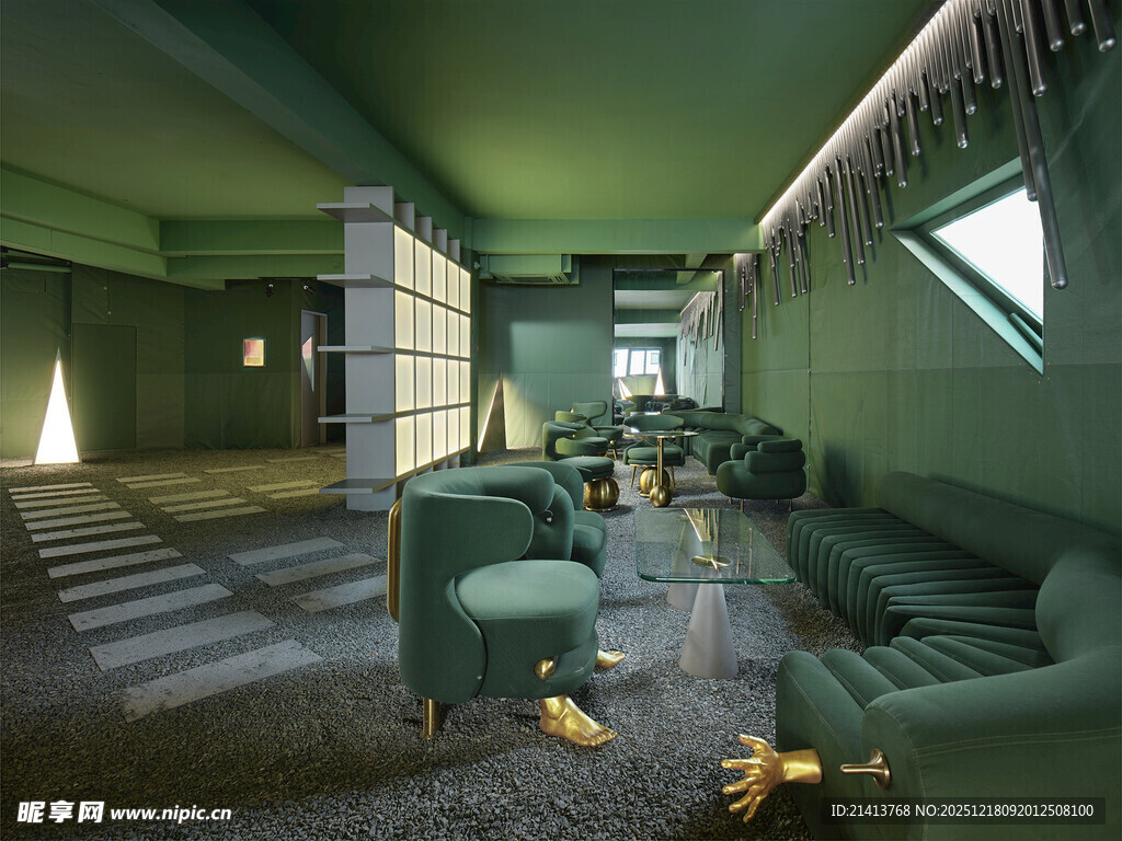 现代绿色系时尚室内空间