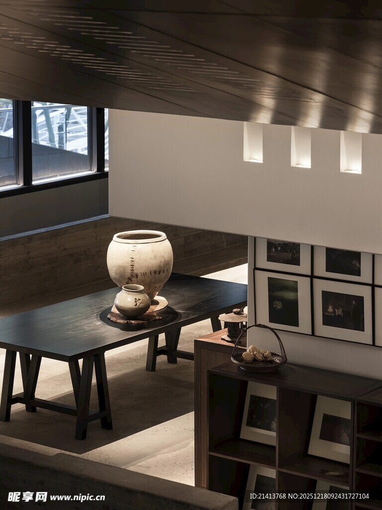 现代风书房室内雅致场景