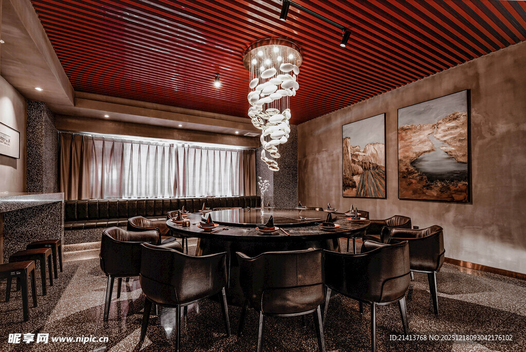 复古风格餐厅室内场景