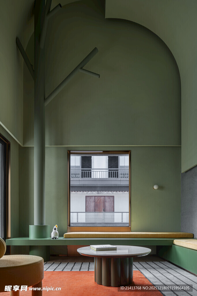 绿色系现代风室内空间场景