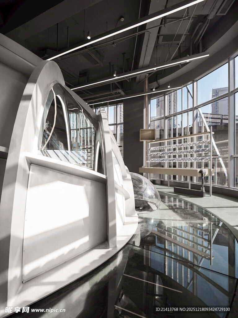 现代风格室内金属结构景观