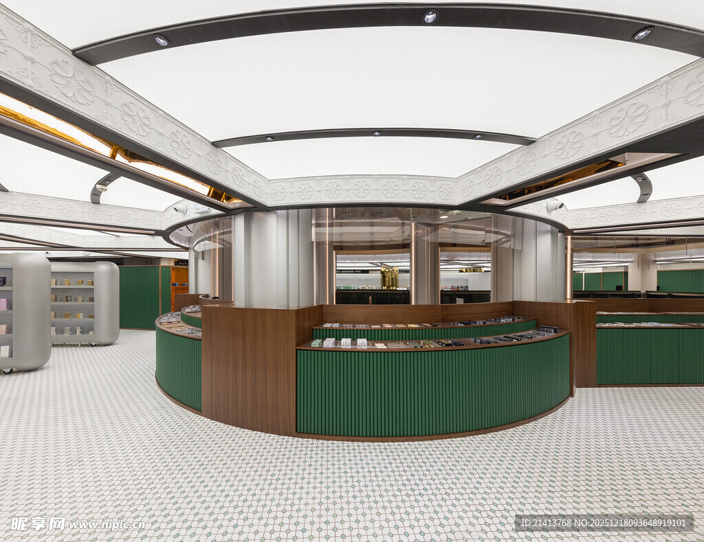 现代风格弧形接待台空间