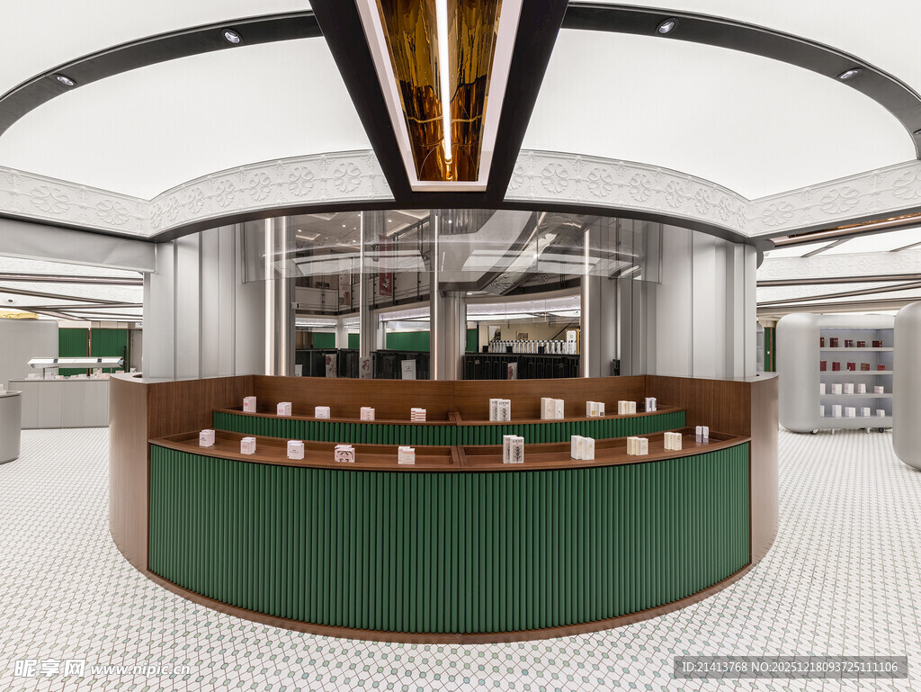 现代简约风格的弧形接待台