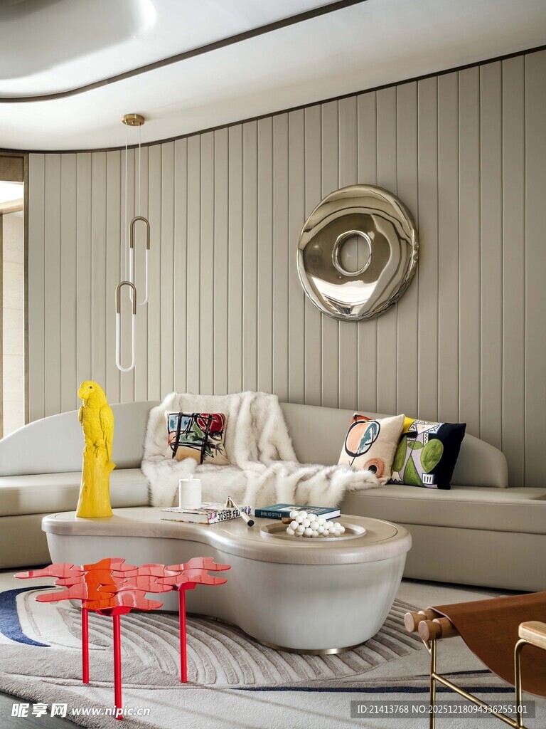 现代简约风客厅温馨场景