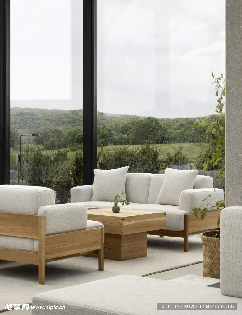 现代简约风客厅户外景观