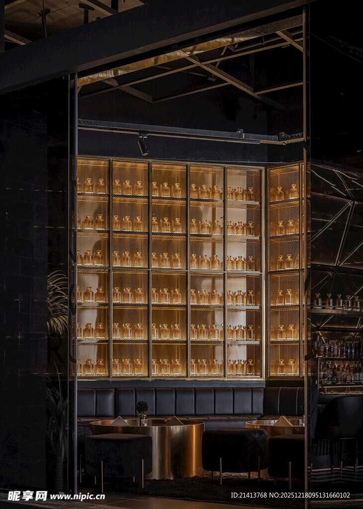 现代奢华酒窖内部景观