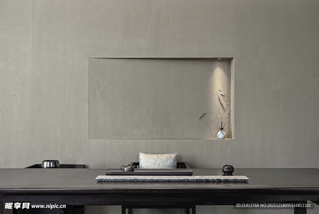 简约中式茶室静谧一角