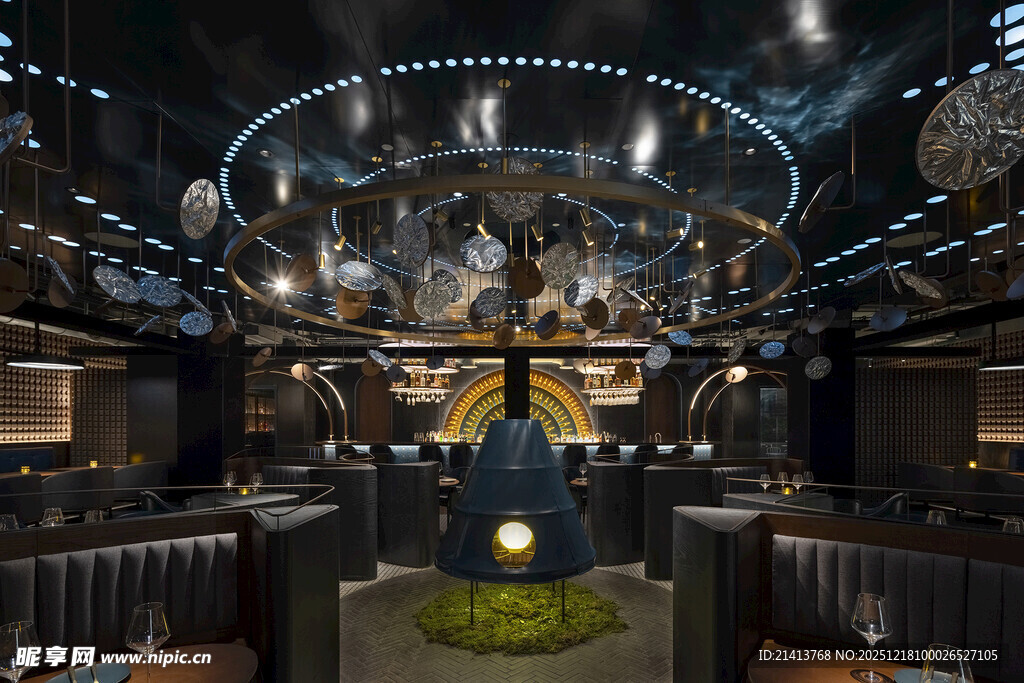 豪华酷炫的室内酒吧场景