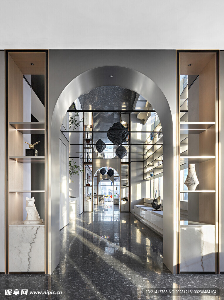 现代时尚拱形玻璃室内空间