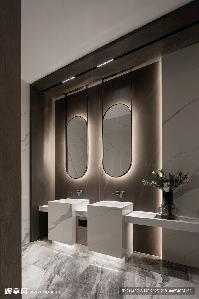 现代简约风格双台盆浴室