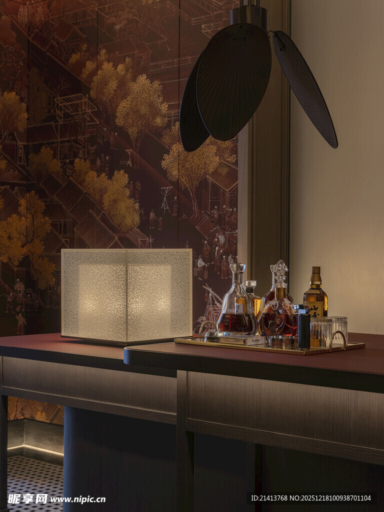现代风格酒吧台精致陈设