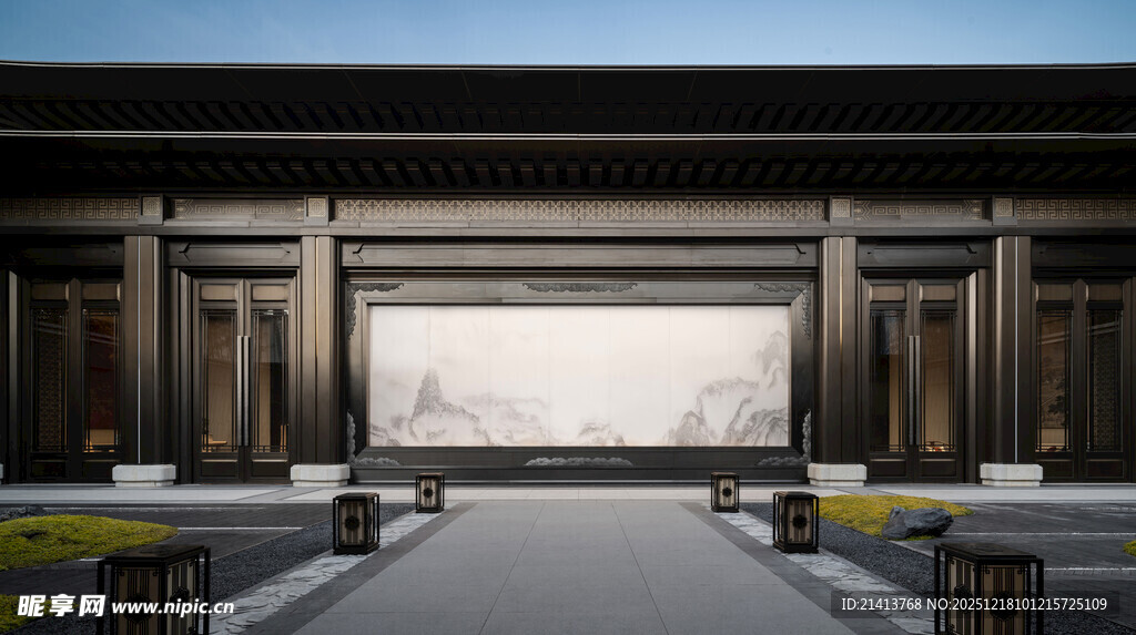 中式典雅室内空间场景