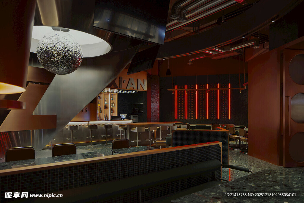 复古风格酒吧室内场景