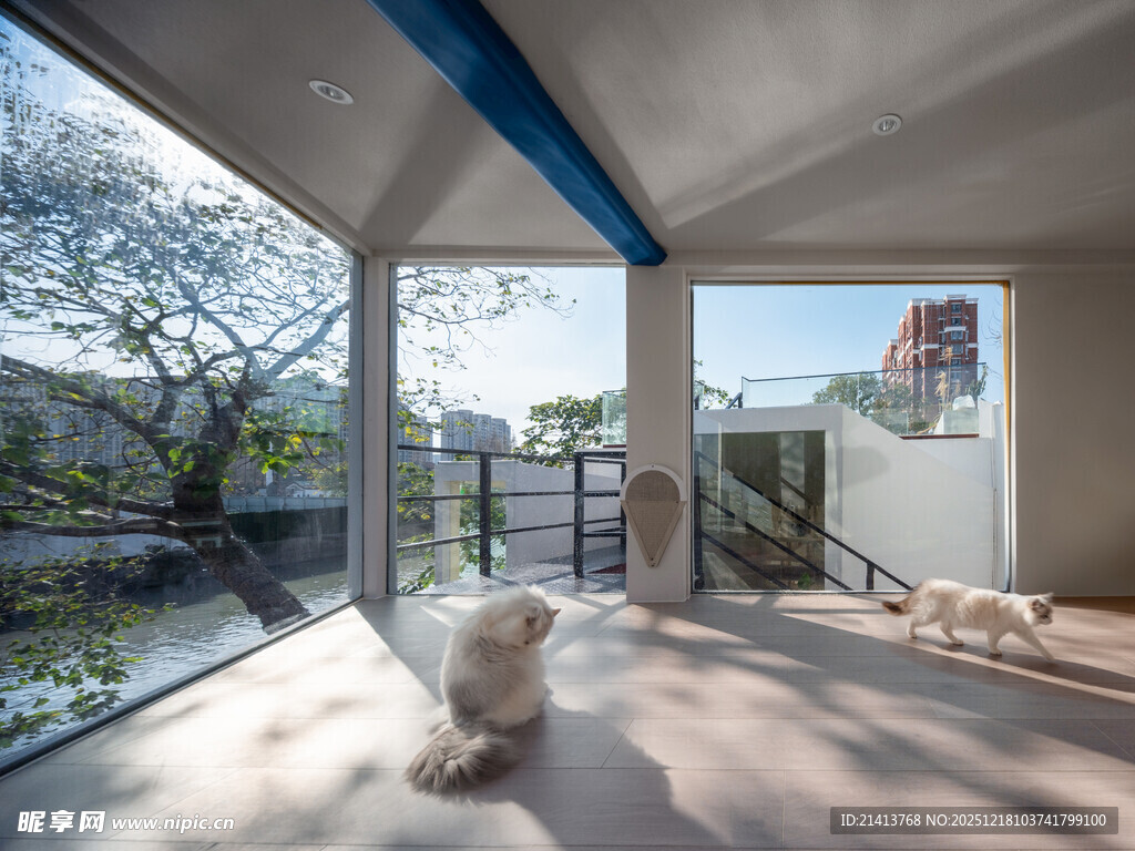 现代简约风室内外连通空间