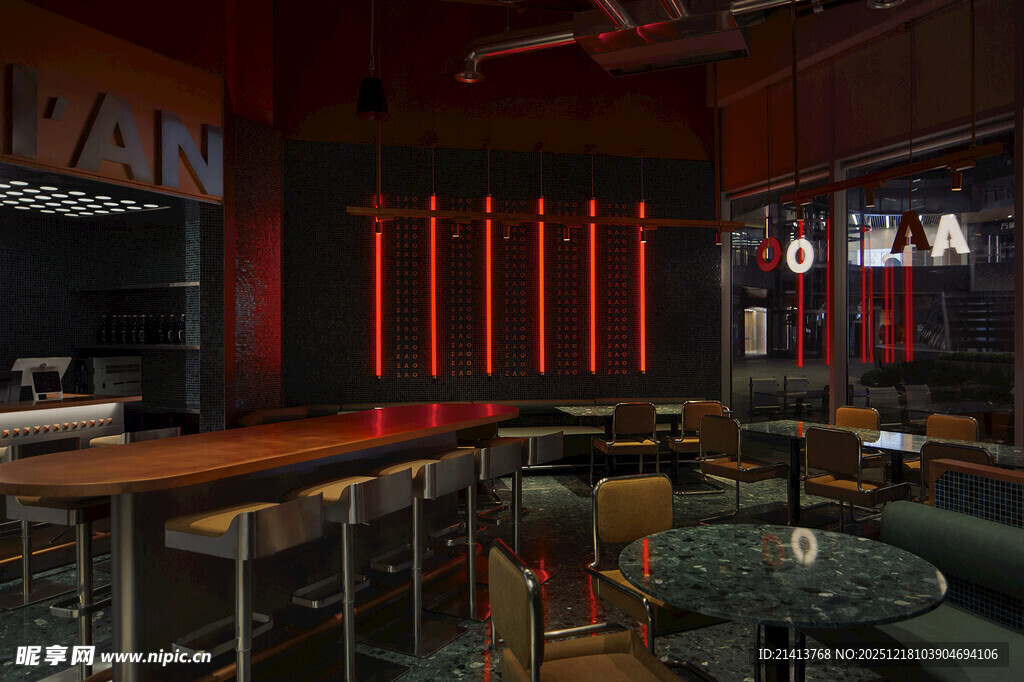 时尚酷炫的酒吧室内场景