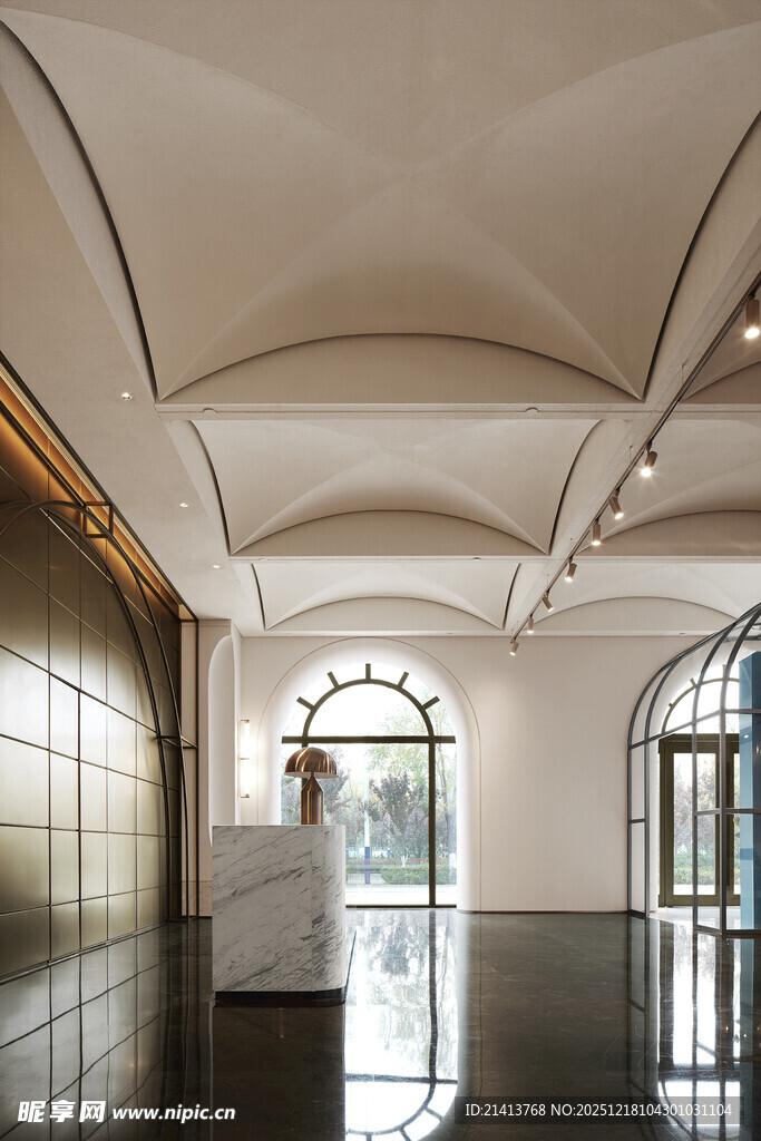 现代简约风格室内拱形空间