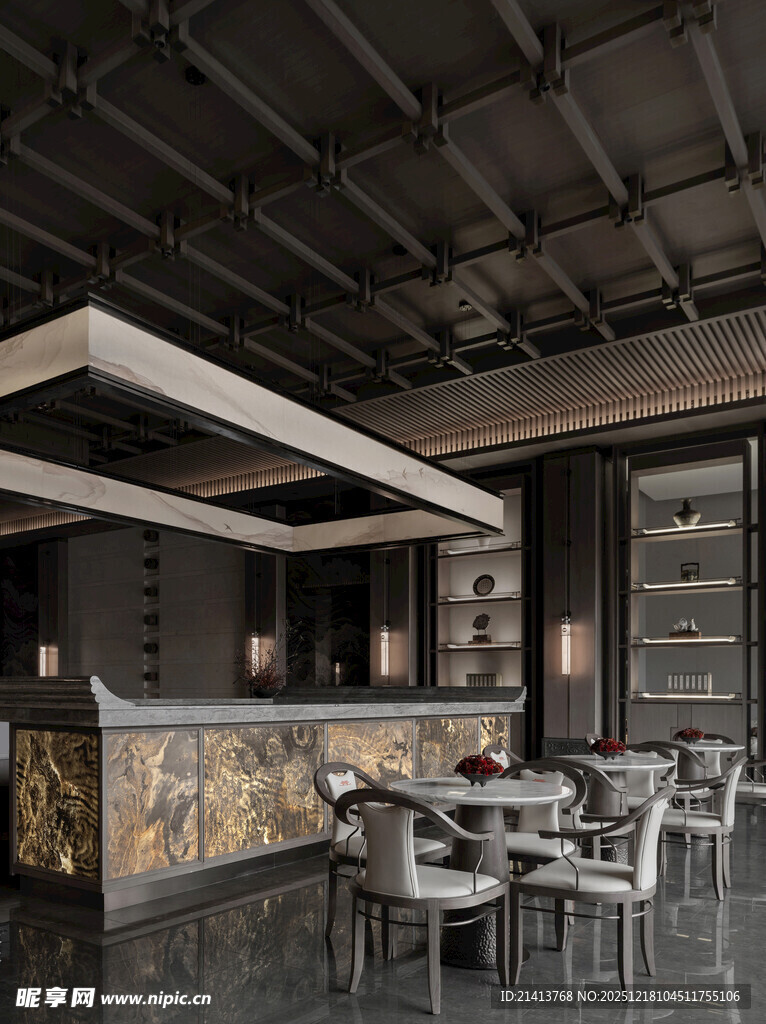 工业风餐厅室内场景展示