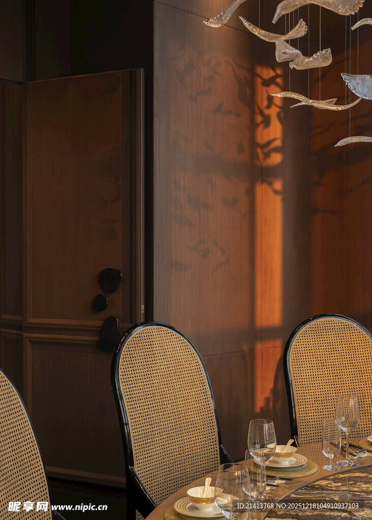 中式雅致餐厅室内场景