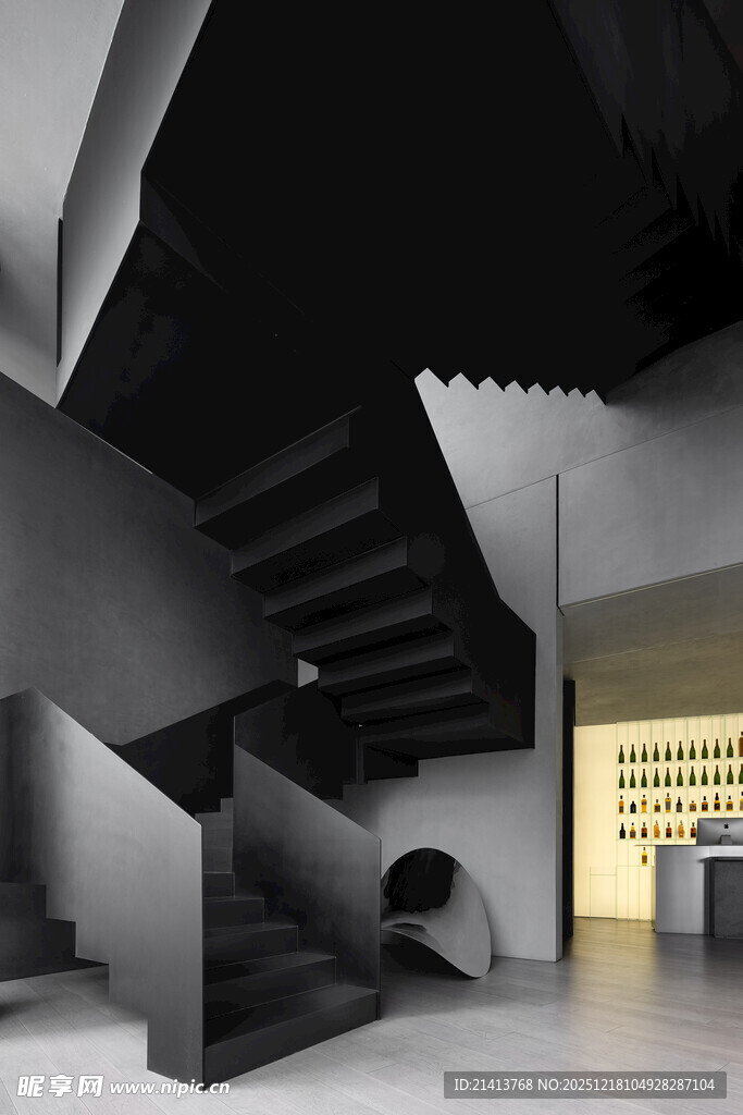 现代风格室内黑色楼梯设计