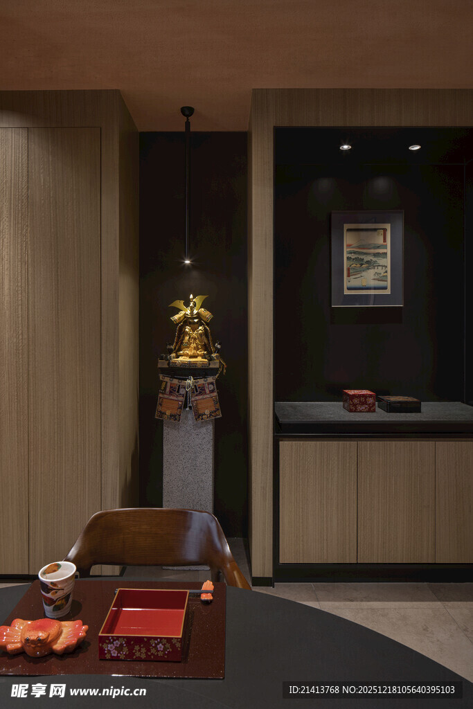 中式雅致茶室一角