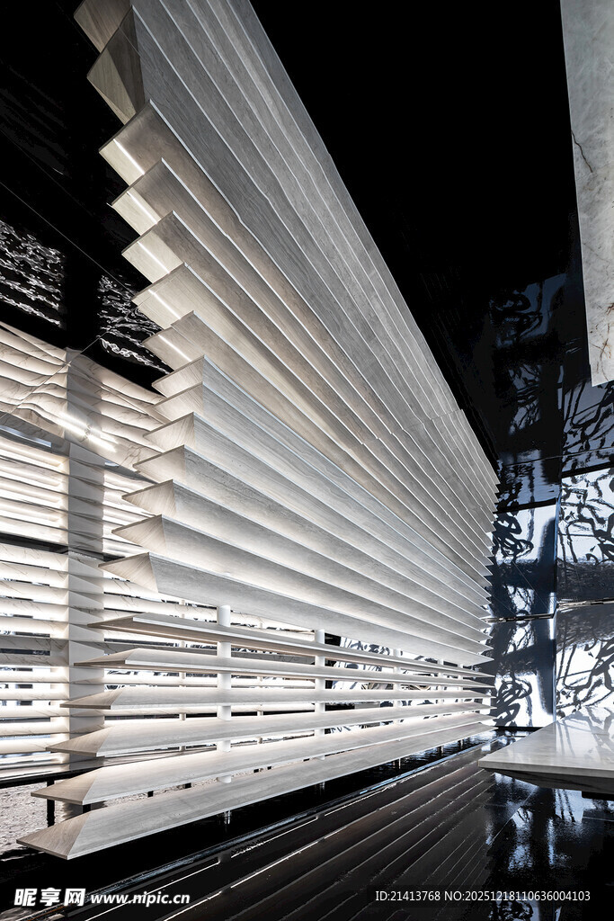 未来感灯光建筑空间场景