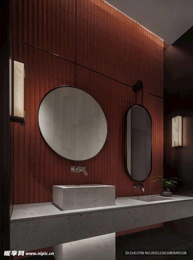 现代简约风浴室洗手台设计