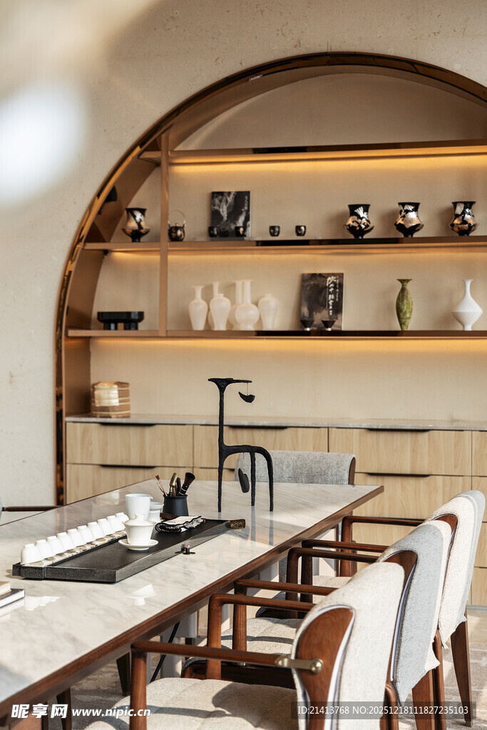 中式茶室雅致古朴的空间