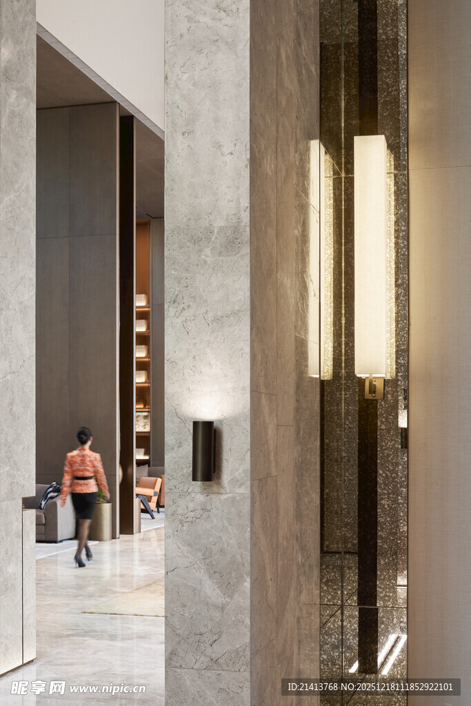 现代豪华大厅室内场景