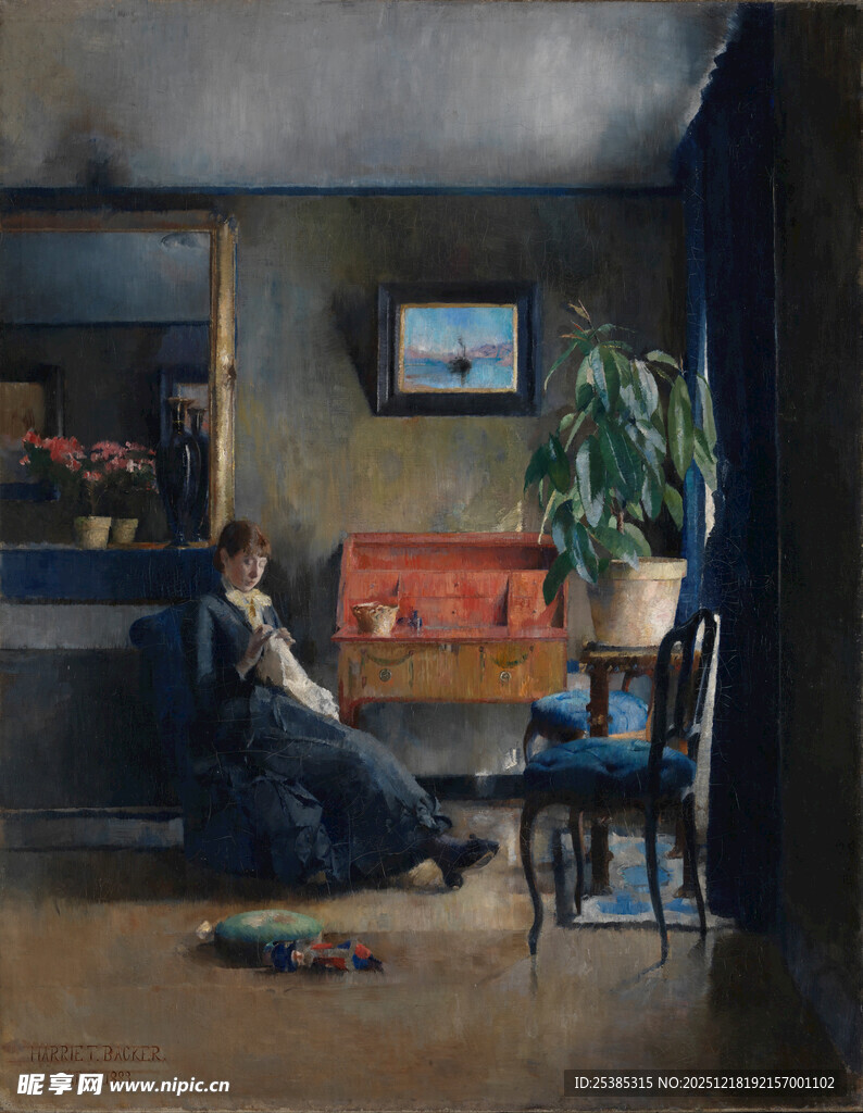 复古室内场景中的静谧时刻