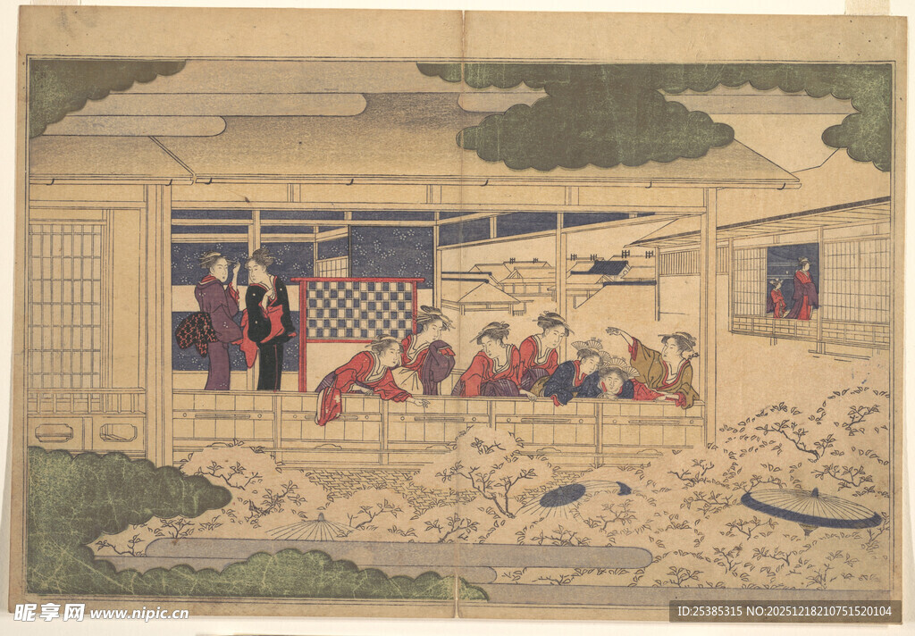 日本传统场景绘画