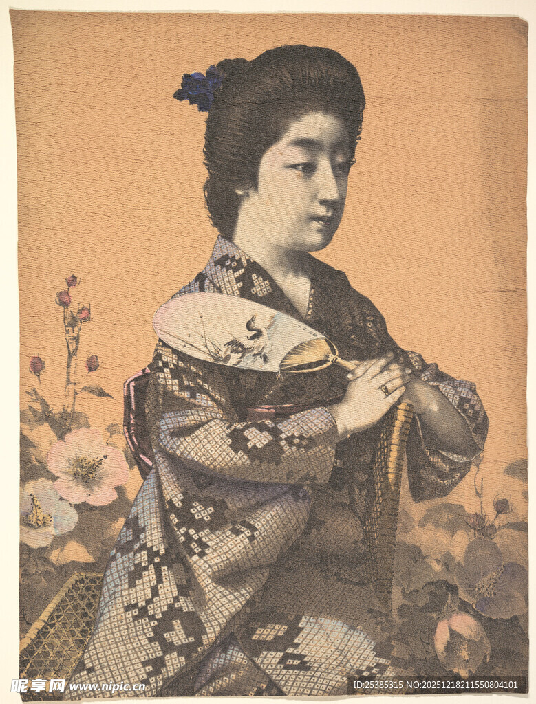 身着和服的日本传统女性