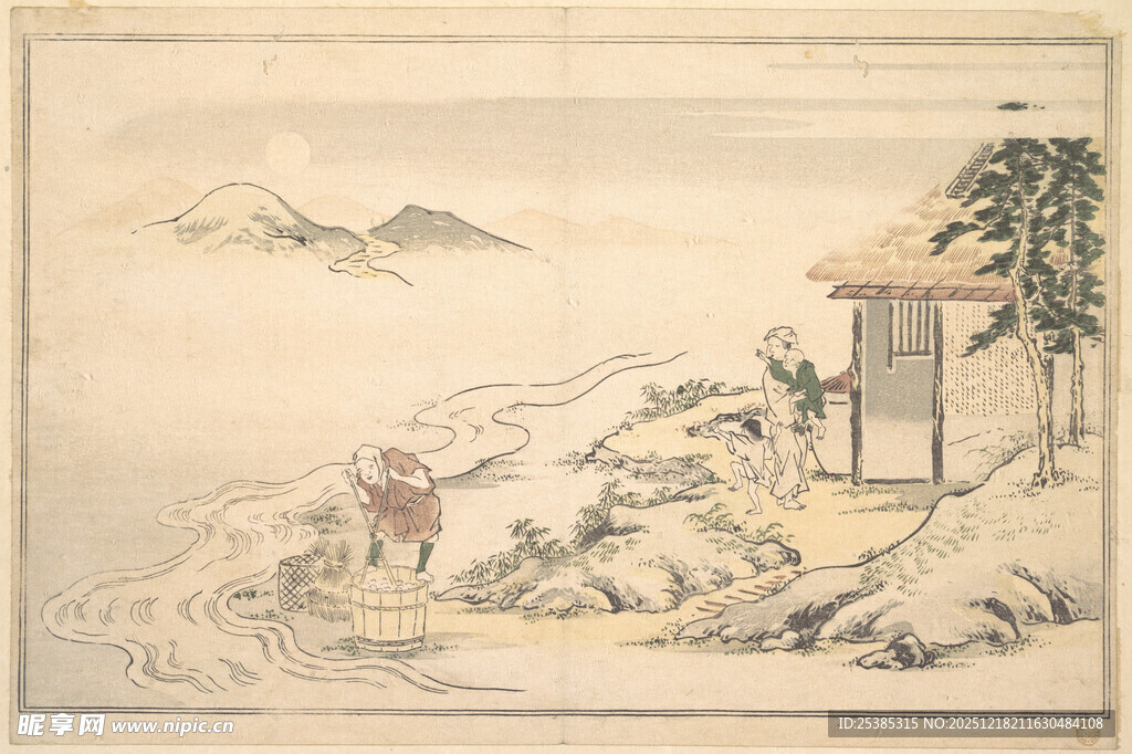 古代山水人物景致图