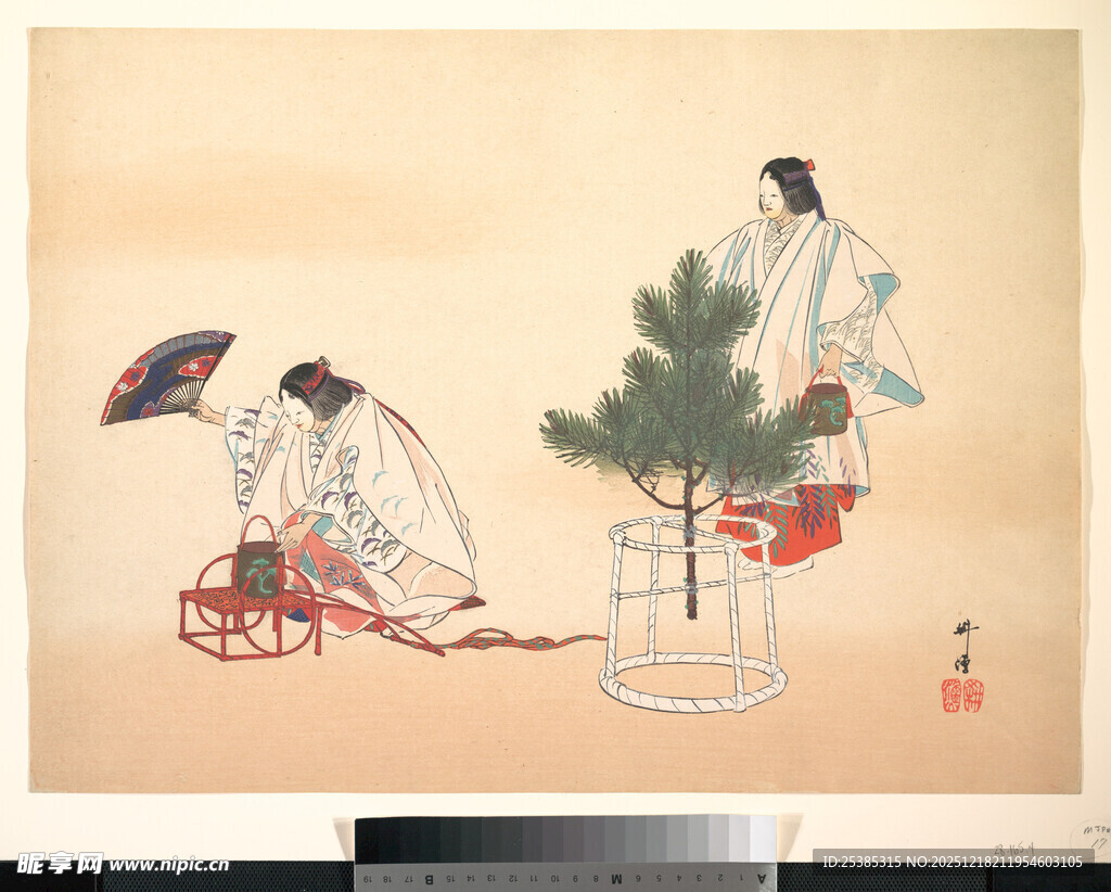 古代文人赏松雅趣图