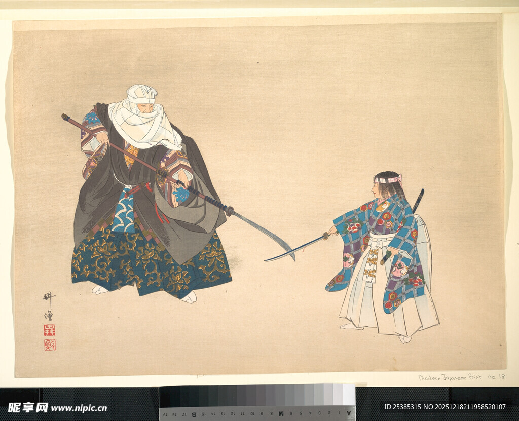 古代人物持械场景画作