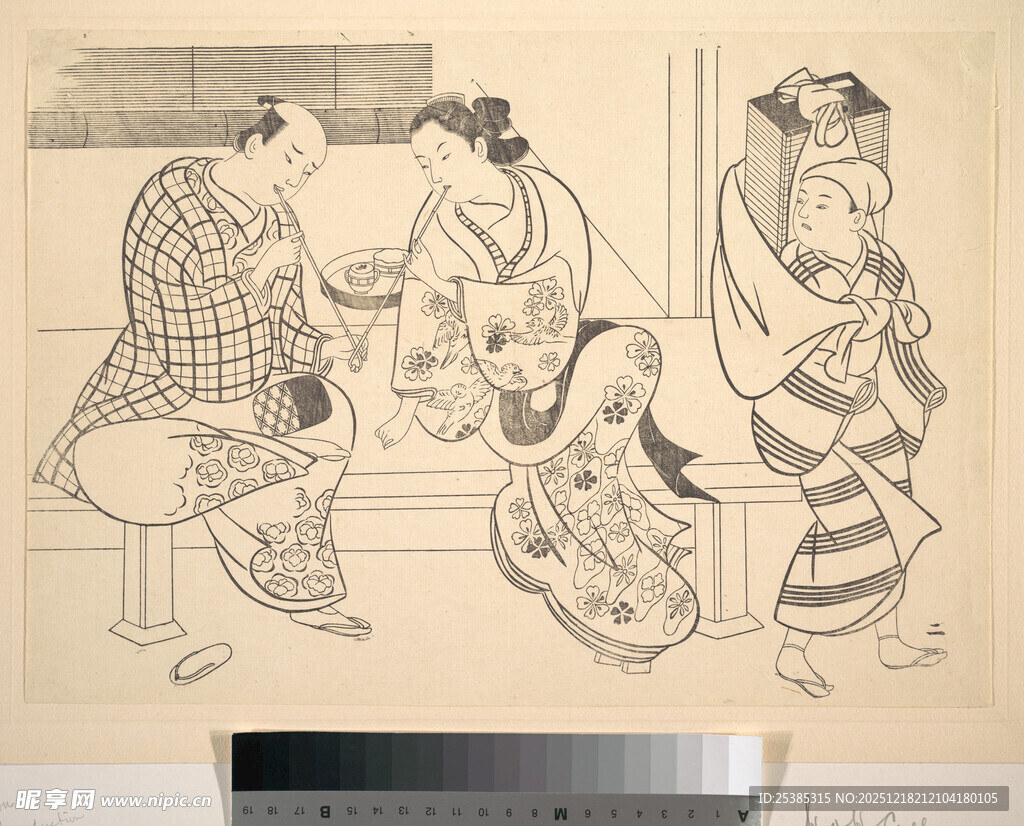 日本传统室内场景人物图