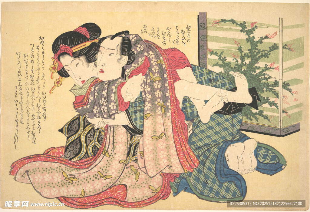 日本传统艺伎人物绘画