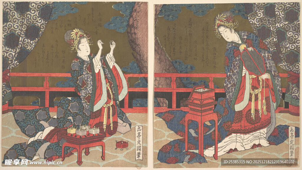 日本传统绘画中的人物场景