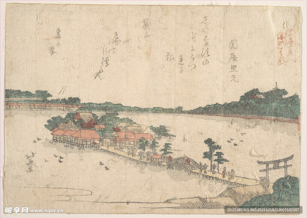 古代江畔景致图