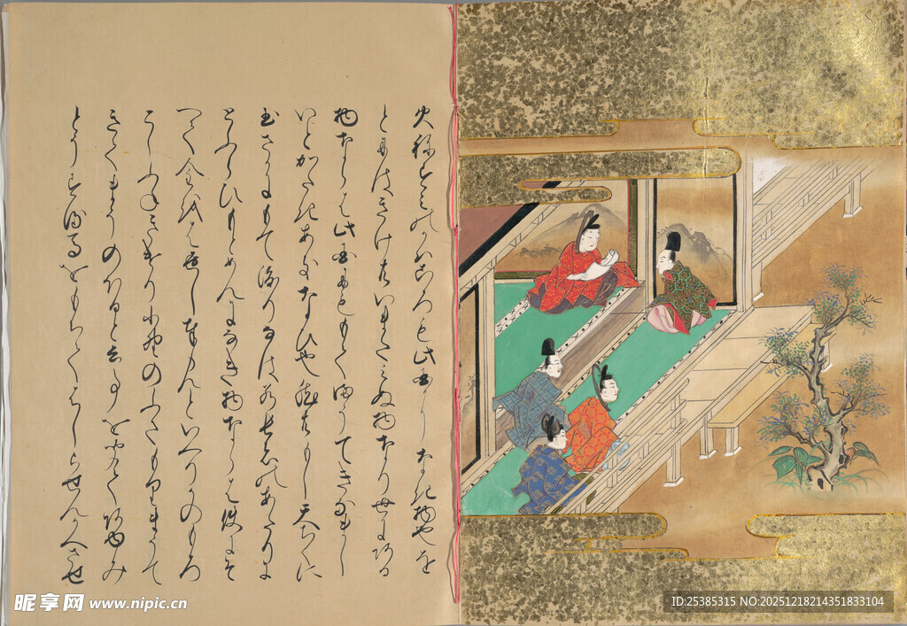 古代庭院生活场景图