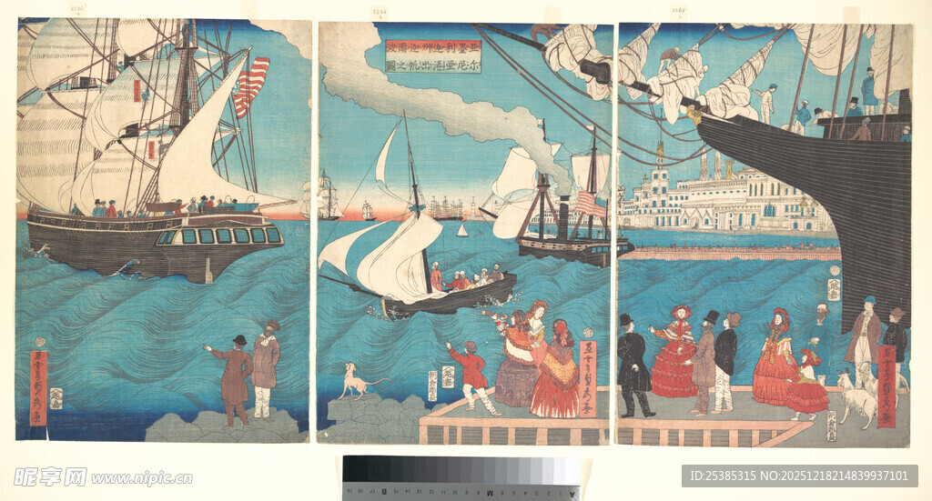 古代海上航行场景画作