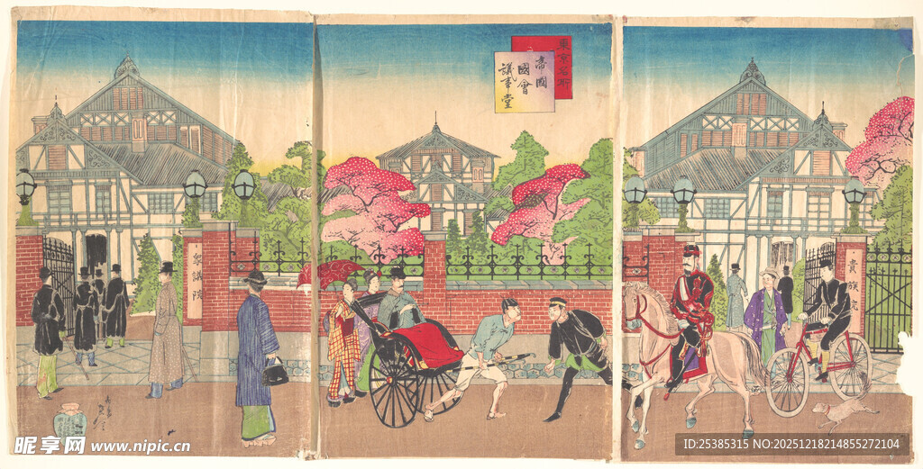 日式街景风俗画