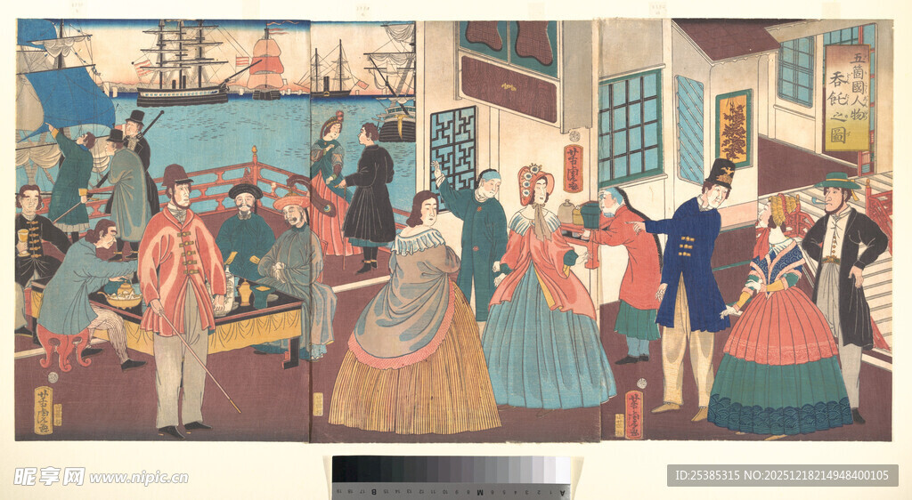 热闹集市中的人群场景