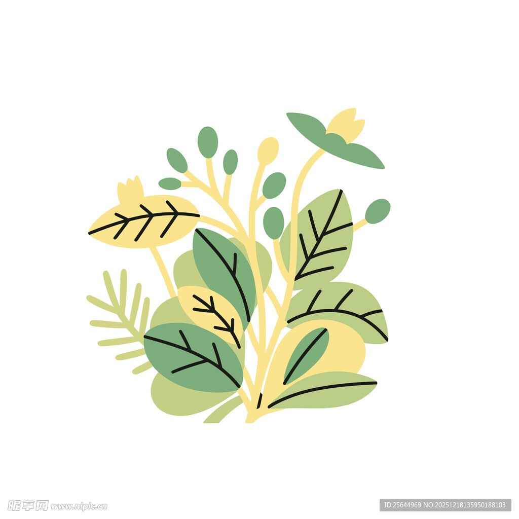 清新绿植插画