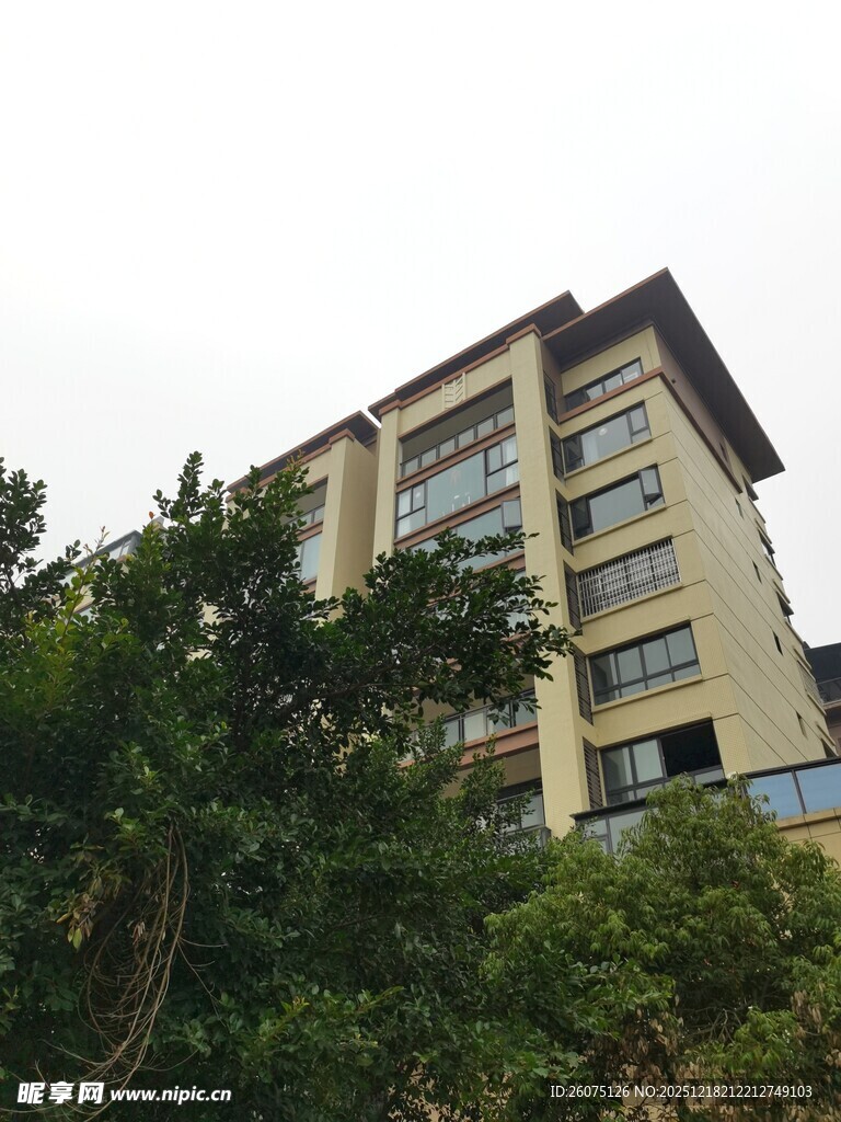 多层住宅被绿植环绕