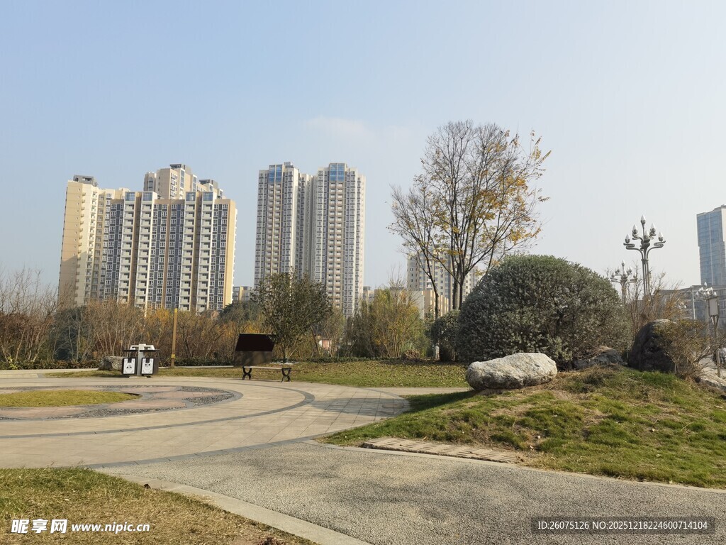 城市公园中的开阔景致