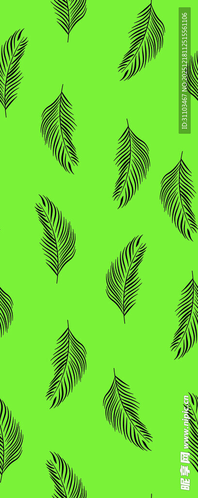绿色背景上的叶片图案